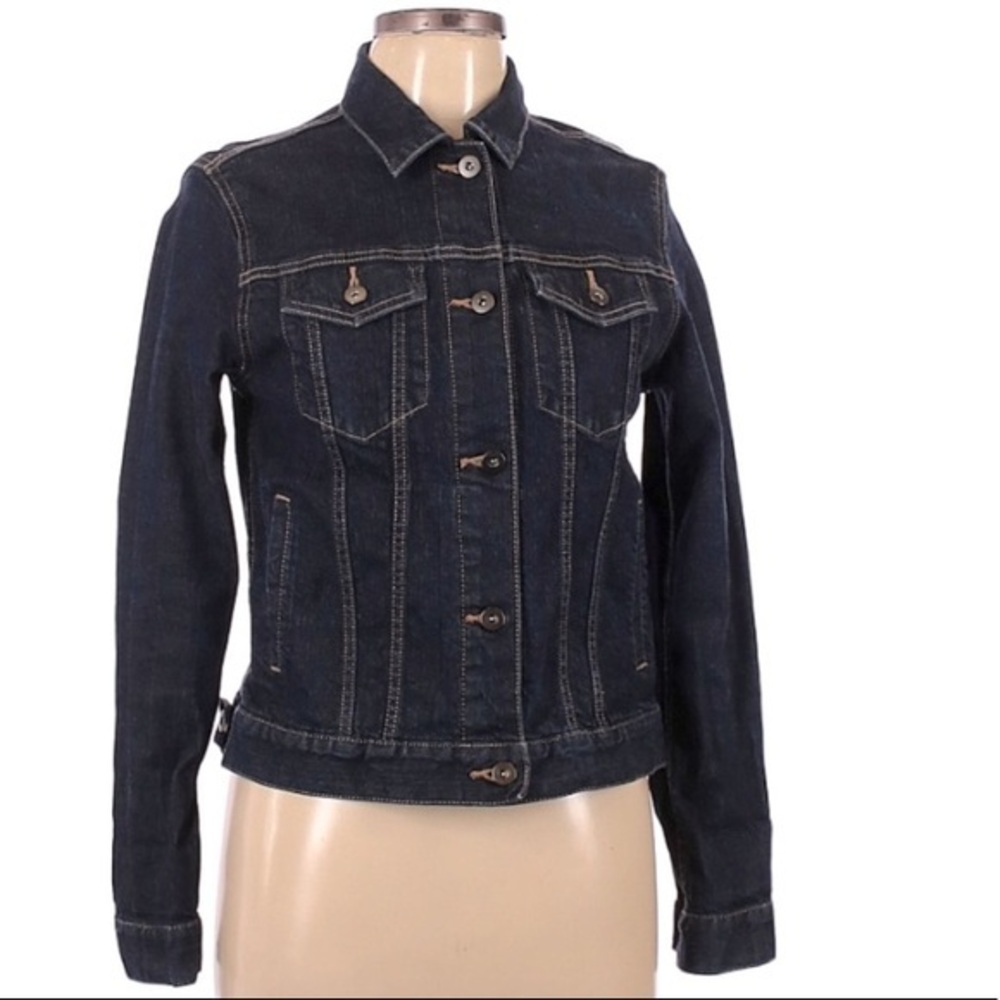 Uniqlo sz S dark blue w silver buttons jean jacket